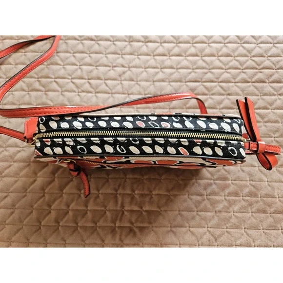 NWT Coach 25121 Poppy Floral Flower Print Scarf Crossbody w/Dust Bag, Red/Blk - Picture 13 of 13